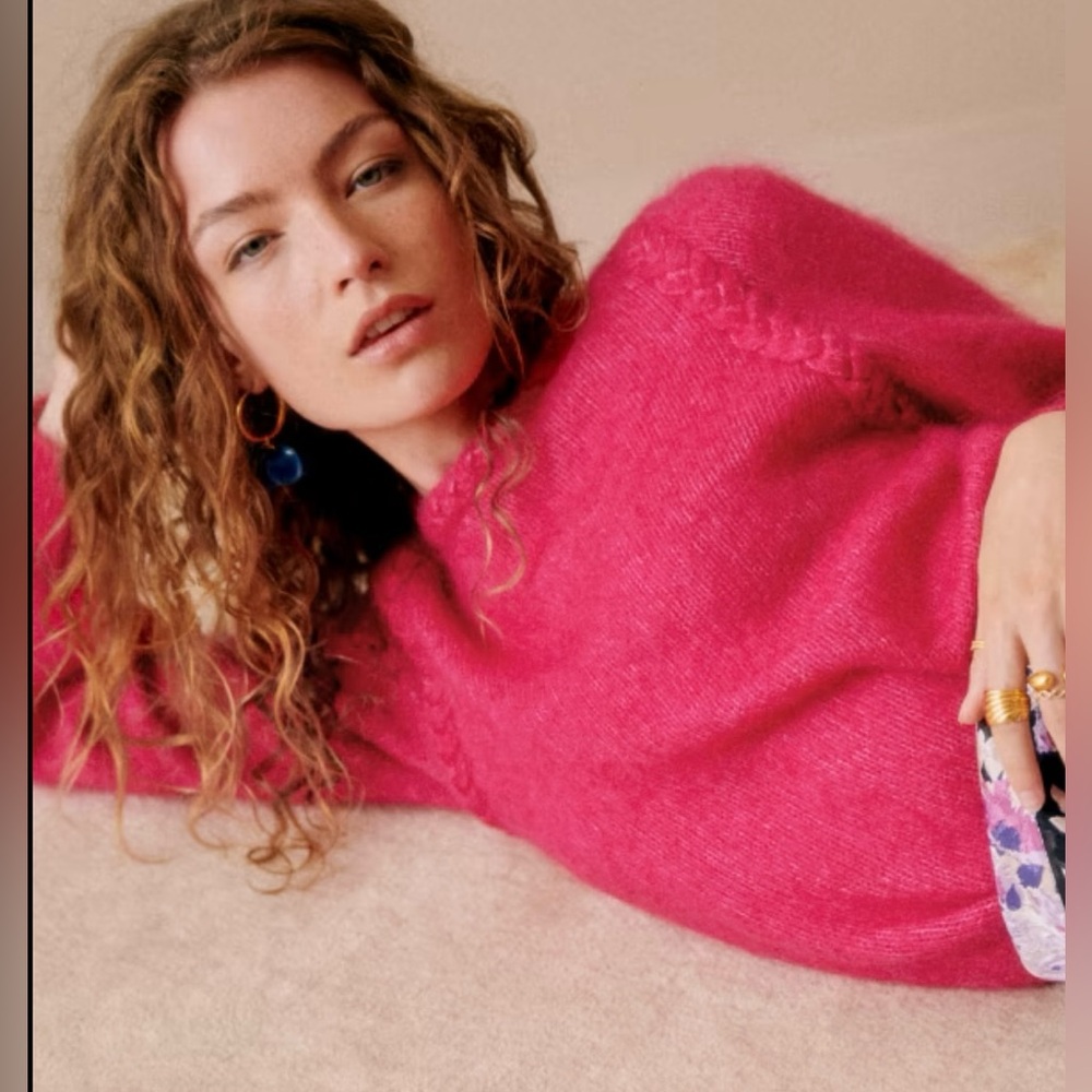 Sézane Annita sweater. Fuchsia. Small. Worn twice. Perfect condition.